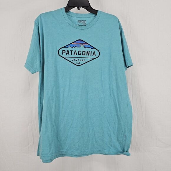 Patagonia Fitz Roy Crest Responsibili-Tee - Excellent - Mens XL Slim - Blue - Picture 1 of 5